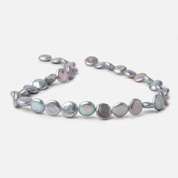 11mm Silver Coin Freshwater Pearl Beads 15 inch 34 pieces (ONLINE ORDER ONLY)