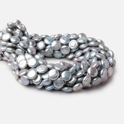 11mm Silver Coin Freshwater Pearl Beads 15 inch 34 pieces (ONLINE ORDER ONLY)