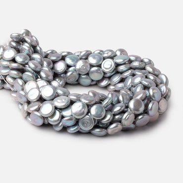 11mm Silver Coin Freshwater Pearl Beads 15 inch 34 pieces (ONLINE ORDER ONLY)