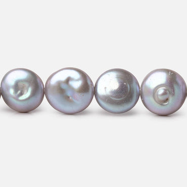 11mm Silver Coin Freshwater Pearl Beads 15 inch 34 pieces (ONLINE ORDER ONLY)