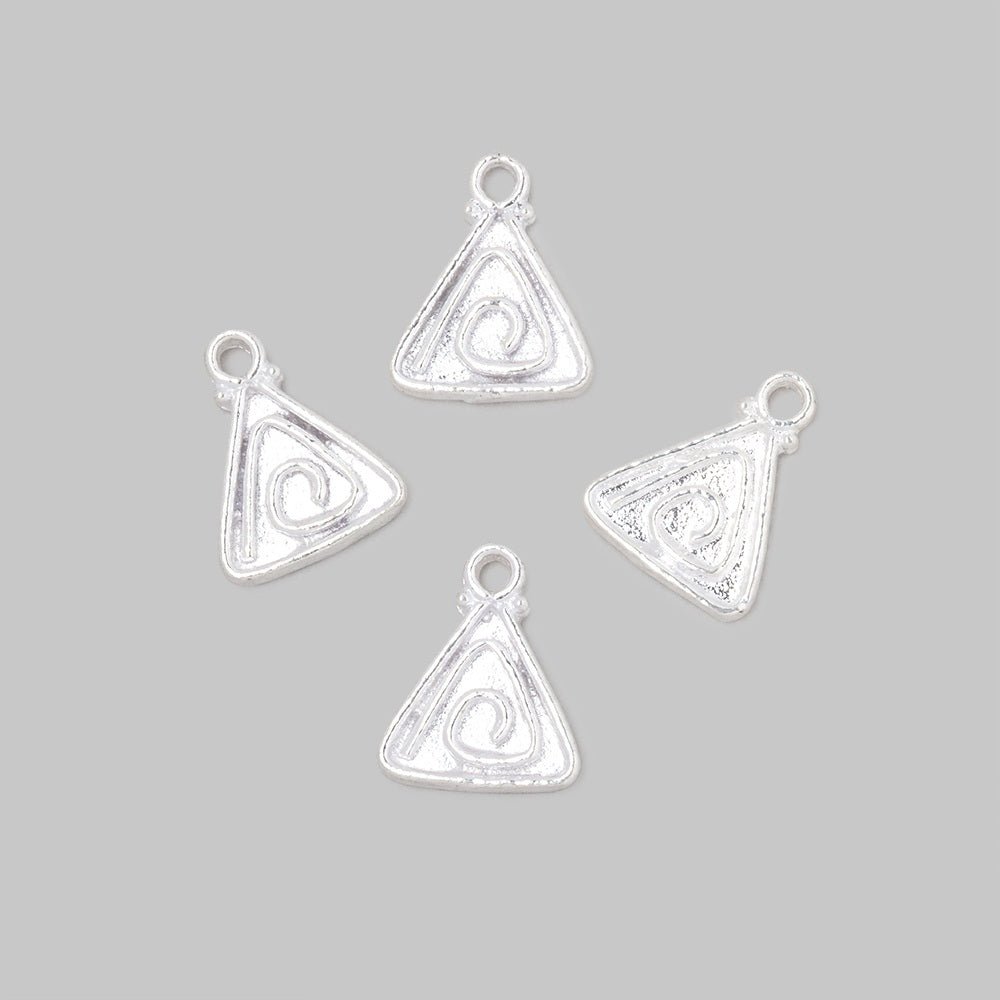 11mm Swirl Triangle Pendant Charm Set of 4 pieces (ONLINE ORDER ONLY)