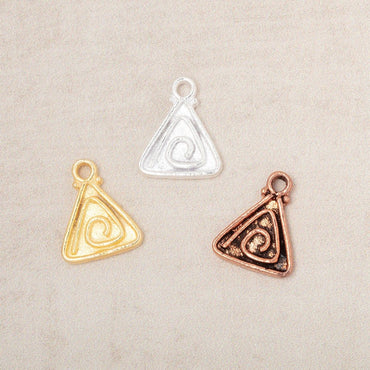 11mm Swirl Triangle Pendant Charm Set of 4 pieces (ONLINE ORDER ONLY)