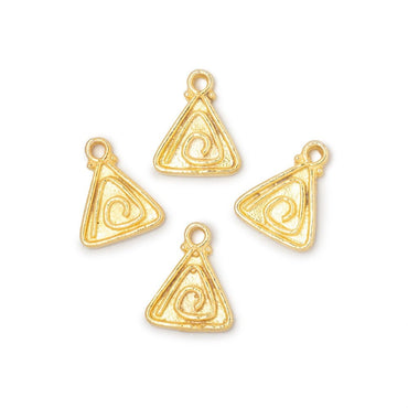 11mm Swirl Triangle Pendant Charm Set of 4 pieces (ONLINE ORDER ONLY)