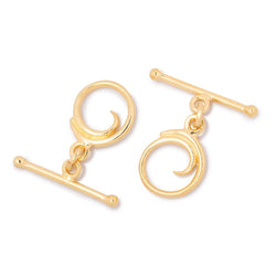 11mm Vermeil Toggle Swirl Design 1 piece (ONLINE ORDER ONLY)