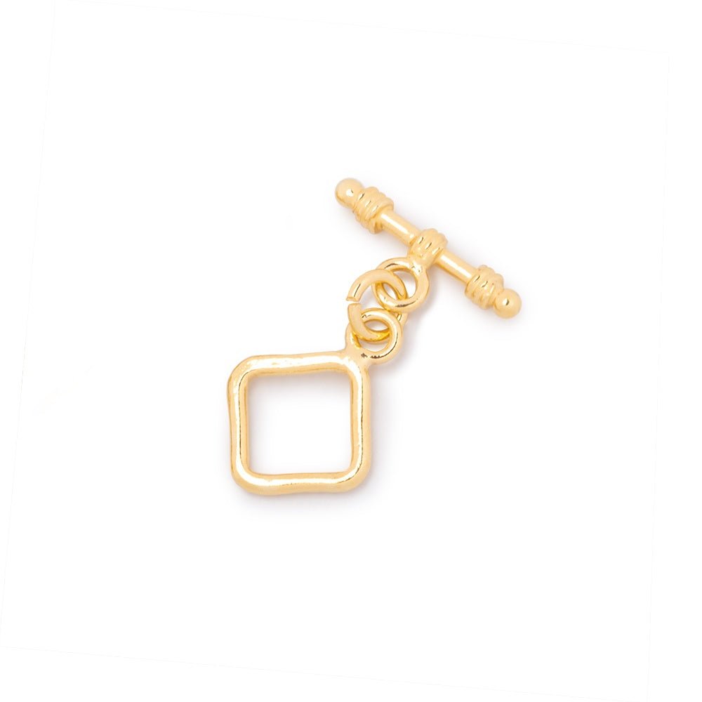 11mm Vermeil Toggle Plain Diamond Design 1 piece (ONLINE ORDER ONLY)