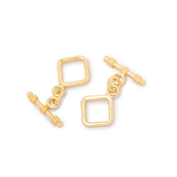 11mm Vermeil Toggle Plain Diamond Design 1 piece (ONLINE ORDER ONLY)