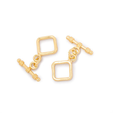 11mm Vermeil Toggle Plain Diamond Design 1 piece (ONLINE ORDER ONLY)