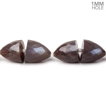 11x10-12x11mm Chocolate Moonstone straight drilled Faceted Cones 30 beads 15.5 inch AA large hole (ONLINE ORDER ONLY)
