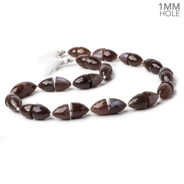 11x10-12x11mm Chocolate Moonstone straight drilled Faceted Cones 30 beads 15.5 inch AA large hole (ONLINE ORDER ONLY)