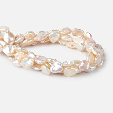 11x10-16x12mm Rich Cream Rose' Keshi Straight Drilled Freshwater Pearls 16 inch 30 pcs AA (ONLINE ORDER ONLY)