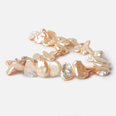 11x10-18x10mm Peach Keshi Side Drill Freshwater Pearls 33 pieces AAA (ONLINE ORDER ONLY)