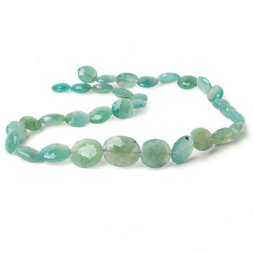 11x10-18x15mm Aqua Green Chalcedony straight drilled faceted ovals 17 inch 33 beads (ONLINE ORDER ONLY)