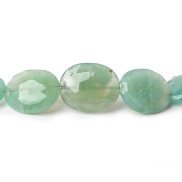 11x10-18x15mm Aqua Green Chalcedony straight drilled faceted ovals 17 inch 33 beads (ONLINE ORDER ONLY)