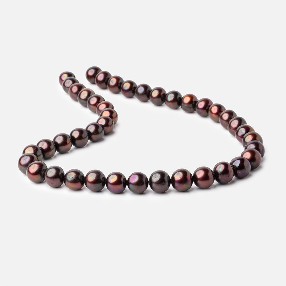 11x10mm Cherry Chocolate Off Round Freshwater Pearl Beads 15 inch 44 pieces (ONLINE ORDER ONLY)
