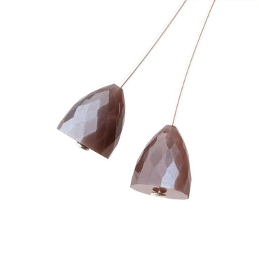 11x10mm Chocolate Moonstone Faceted Cone Set of 2 Focal Beads (ONLINE ORDER ONLY)