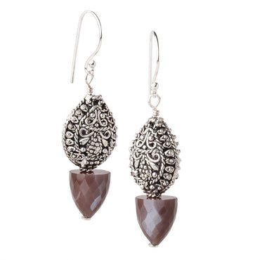 11x10mm Chocolate Moonstone Faceted Cone Set of 2 Focal Beads (ONLINE ORDER ONLY)