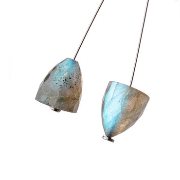 11x10mm Labradorite Faceted Cone Focal Set of 2 Beads 1mm hole (ONLINE ORDER ONLY)