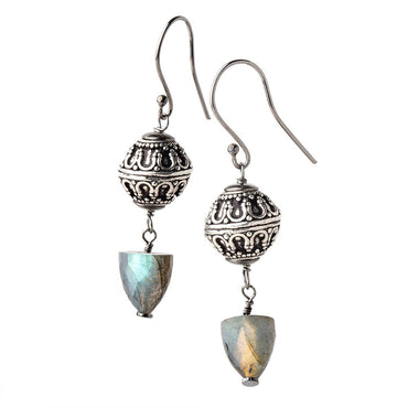 11x10mm Labradorite Faceted Cone Focal Set of 2 Beads 1mm hole (ONLINE ORDER ONLY)