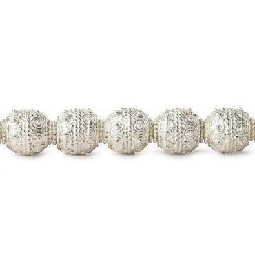 11x10mm Sterling Silver Plated Copper Bead Moroccan Dot 8 inch 18 pcs (ONLINE ORDER ONLY)