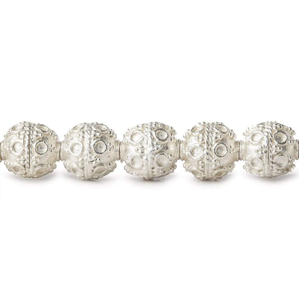 11x10mm Sterling Silver Plated Copper Bead Roval Circle and Miligrain Triangle 8 inch 19 pcs (ONLINE ORDER ONLY)