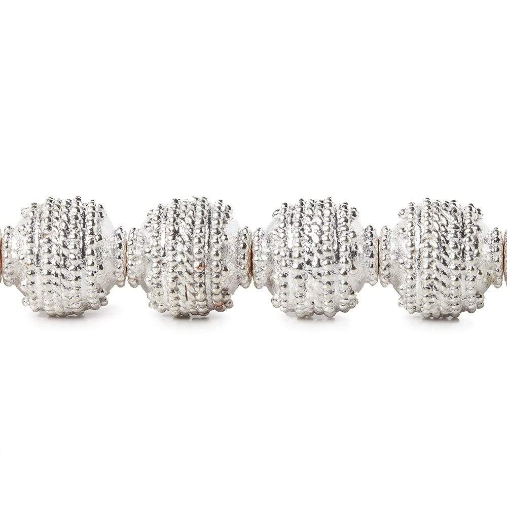 11x10mm Sterling Silver Plated Copper Bead Roval Concentric Miligrain 8 inch 19 pieces (ONLINE ORDER ONLY)