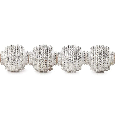 11x10mm Sterling Silver Plated Copper Bead Roval Concentric Miligrain 8 inch 19 pieces (ONLINE ORDER ONLY)