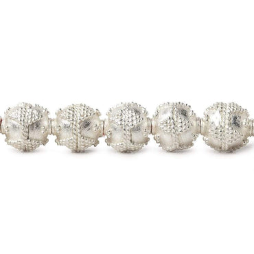 11x10mm Sterling Silver Plated Copper Bead Roval Milgrain Triangle 8 inch 19 pcs (ONLINE ORDER ONLY)