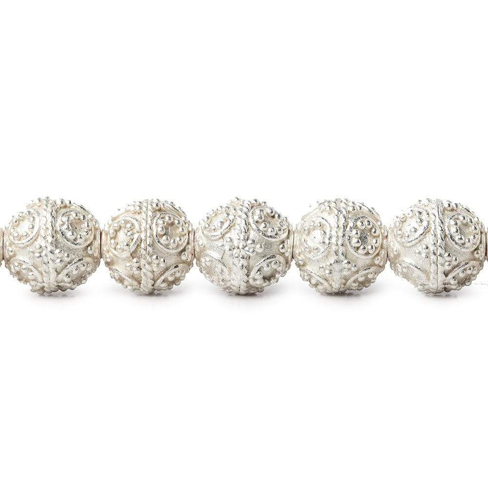 10mm Sterling Silver Plated Copper Bead Roval Miligrain Circles 8 inch 20 pcs (ONLINE ORDER ONLY)