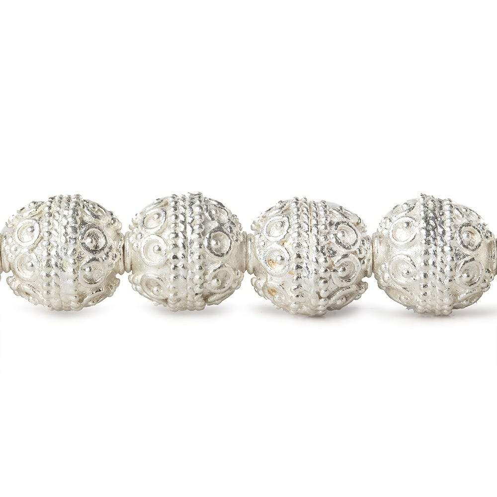 11x10mm Sterling Silver Plated Copper Bead Roval Persian 8 inch 19 pcs (ONLINE ORDER ONLY)