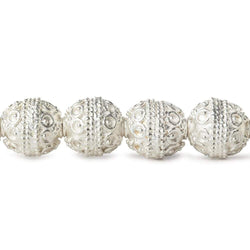 11x10mm Sterling Silver Plated Copper Bead Roval Persian 8 inch 19 pcs (ONLINE ORDER ONLY)