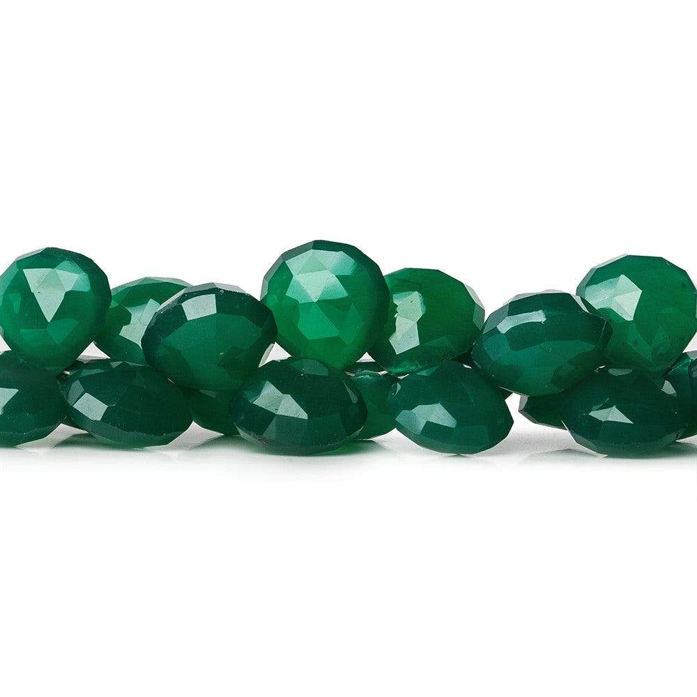 11x11-12x12mm Green Chalcedony faceted hearts 8 inch 53 beads AA (ONLINE ORDER ONLY)