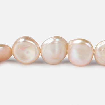 11x11-13x12mm Peachy Pink Keshi side drilled Freshwater Pearls 15.5 inch 35 pieces (ONLINE ORDER ONLY)