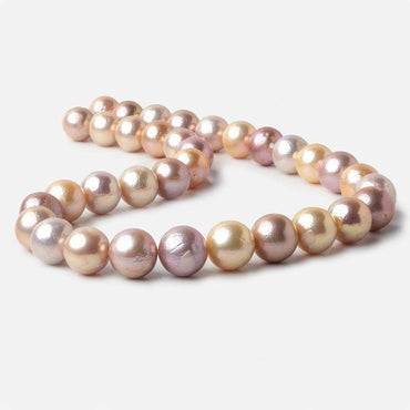 11x11-13x13mm Multi-color Off Round Freshwater Pearls 16 inches 34 beads (ONLINE ORDER ONLY)