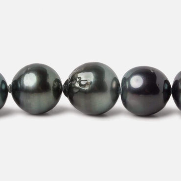 11x11-14x15mm Multi Color Tahitian Round Saltwater Pearls 16 inch 33 pieces A (ONLINE ORDER ONLY)