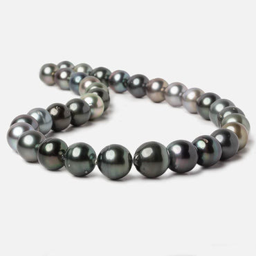 11x11-14x15mm Multi Color Tahitian Round Saltwater Pearls 16 inch 33 pieces A (ONLINE ORDER ONLY)
