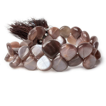 11x11-15x15mm Chocolate Moonstone plain hearts 8 inch 35 beads (ONLINE ORDER ONLY)