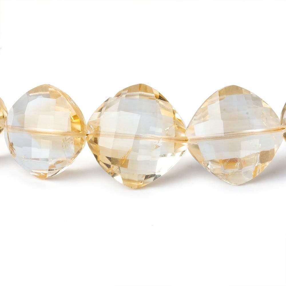 11x11-15x15mm Citrine Faceted Pillow Beads 14.5 inch 28 pieces AA grade (ONLINE ORDER ONLY)