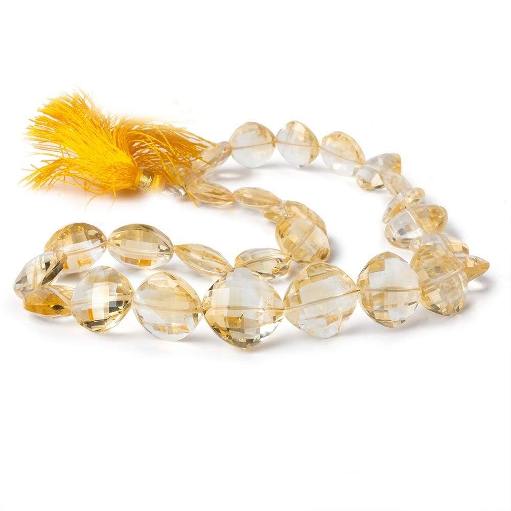 11x11-15x15mm Citrine Faceted Pillow Beads 14.5 inch 28 pieces AA grade (ONLINE ORDER ONLY)