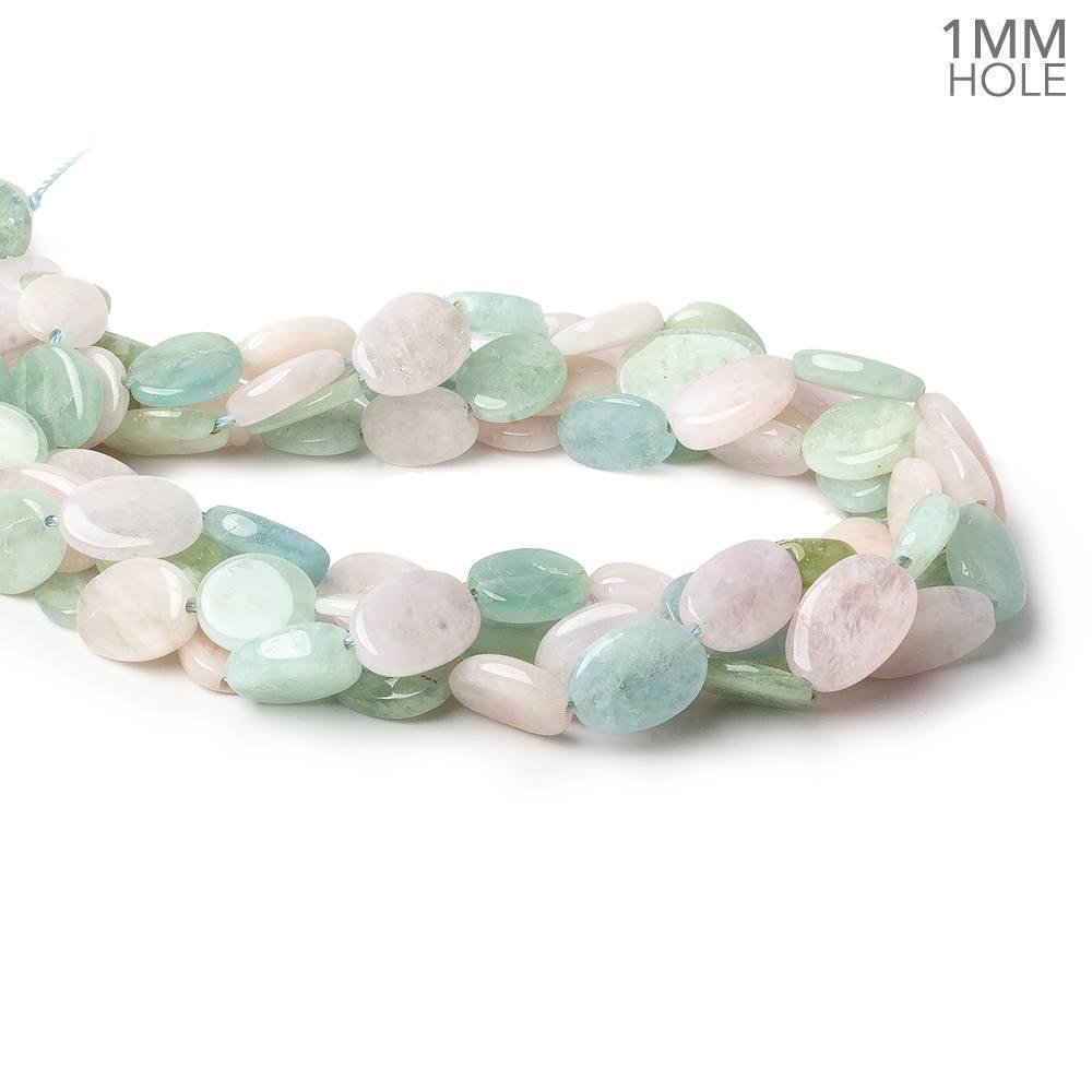 11x11-16x11mm Multi Beryl straight drilled plain flat nuggets 16 inch 25 large hole beads AA (ONLINE ORDER ONLY)