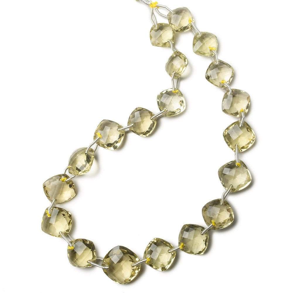 11x11-16x16mm Lemon Quartz double drill faceted pillow 12 inch 19 beads AAA (ONLINE ORDER ONLY)