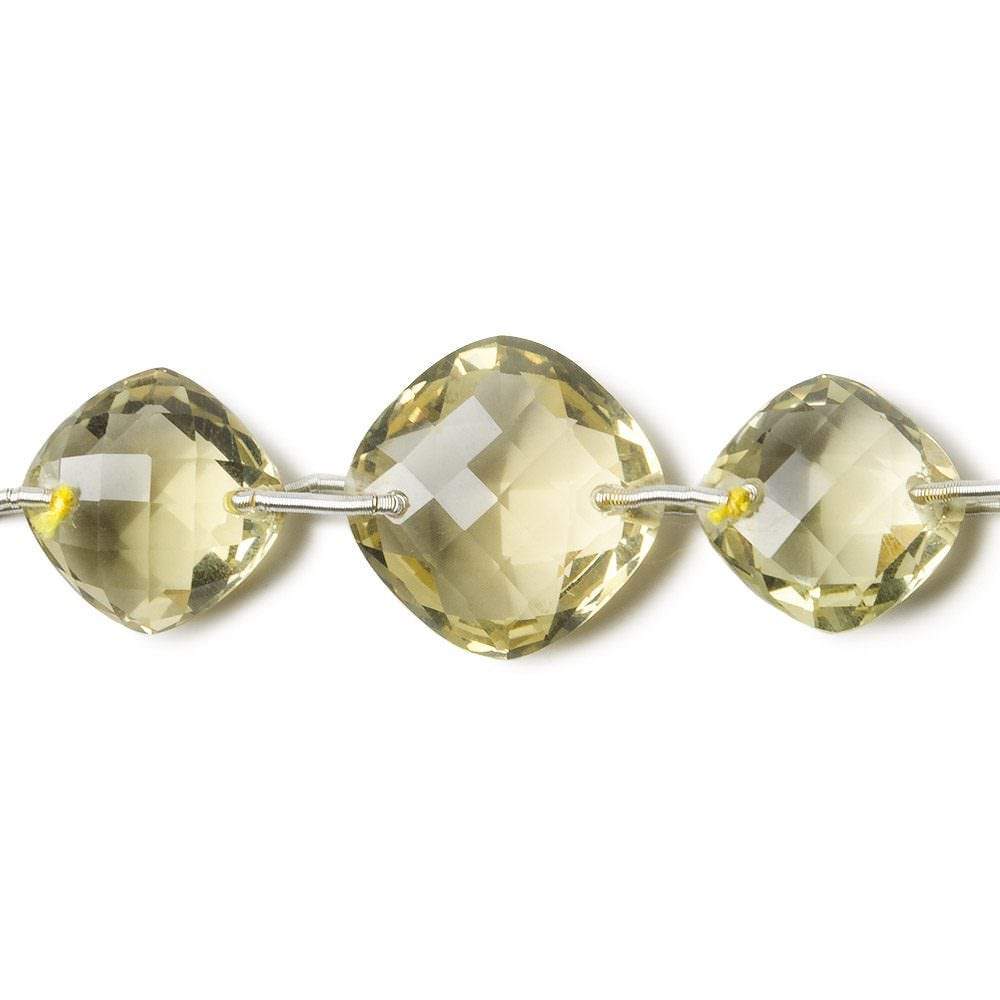 11x11-16x16mm Lemon Quartz double drill faceted pillow 12 inch 19 beads AAA (ONLINE ORDER ONLY)