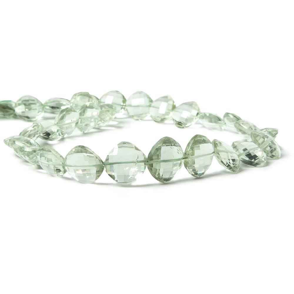 11-16mm Prasiolite checkerboard faceted pillows 16 inch 33 Beads AAA (ONLINE ORDER ONLY)