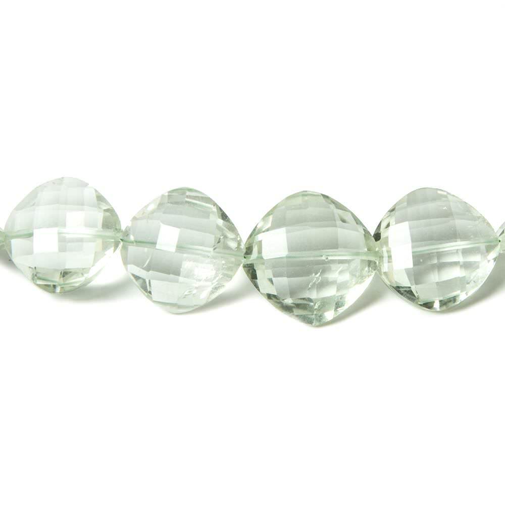 11-16mm Prasiolite checkerboard faceted pillows 16 inch 33 Beads AAA (ONLINE ORDER ONLY)