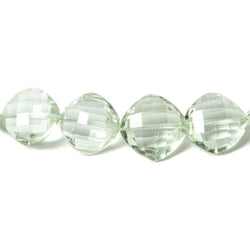 11-16mm Prasiolite checkerboard faceted pillows 16 inch 33 Beads AAA (ONLINE ORDER ONLY)