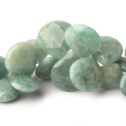 11x11-20x21mm Milky Aquamarine Faceted Heart Beads 7 inch 33 pieces (ONLINE ORDER ONLY)