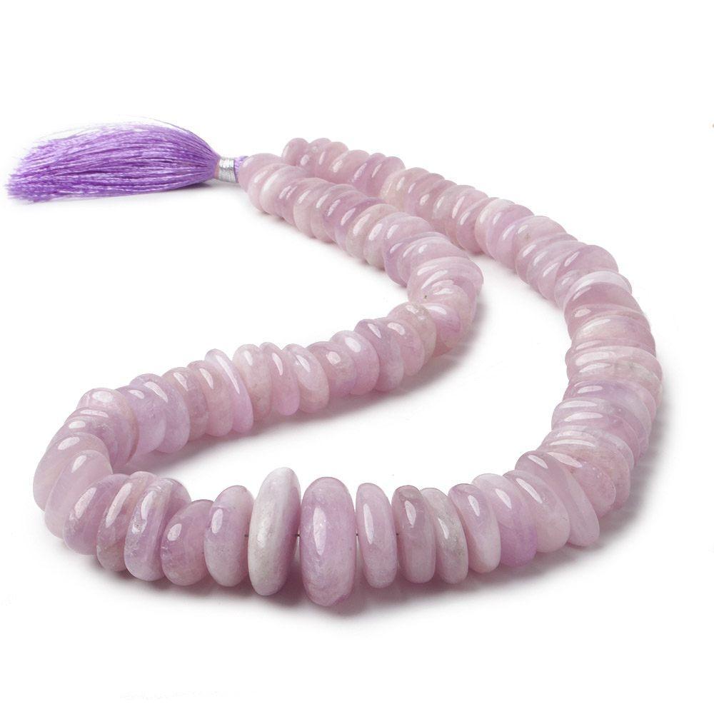 11x11-24x14mm Kunzite plain center drilled nuggets 16 inch 89 beads (ONLINE ORDER ONLY)