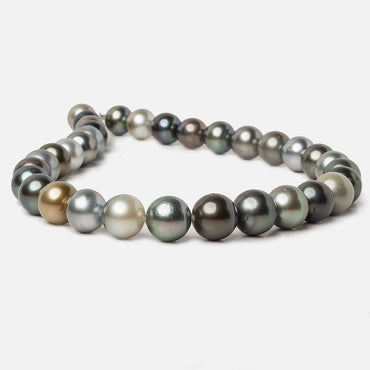 11x11.5-13x13mm Multi Color Tahitian Round Saltwater Pearls 16 inch 33 pieces A (ONLINE ORDER ONLY)