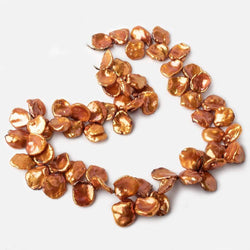 11x14mm Sunset Orange Keshi Freshwater Pearls 16 inch 65 pieces (ONLINE ORDER ONLY)