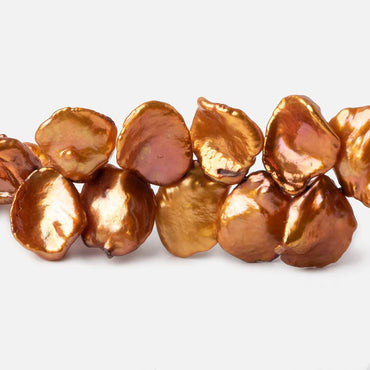 11x14mm Sunset Orange Keshi Freshwater Pearls 16 inch 65 pieces (ONLINE ORDER ONLY)
