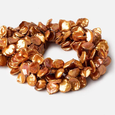 11x14mm Sunset Orange Keshi Freshwater Pearls 16 inch 65 pieces (ONLINE ORDER ONLY)